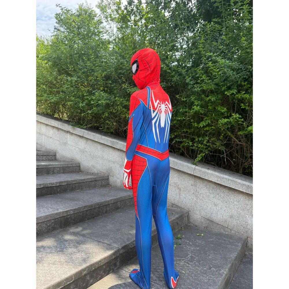Kids Spiderman Costume 2pc - Mask + Jumpsuit Sized Chinese 140 (10-12yr Old) - Picture 5 of 5